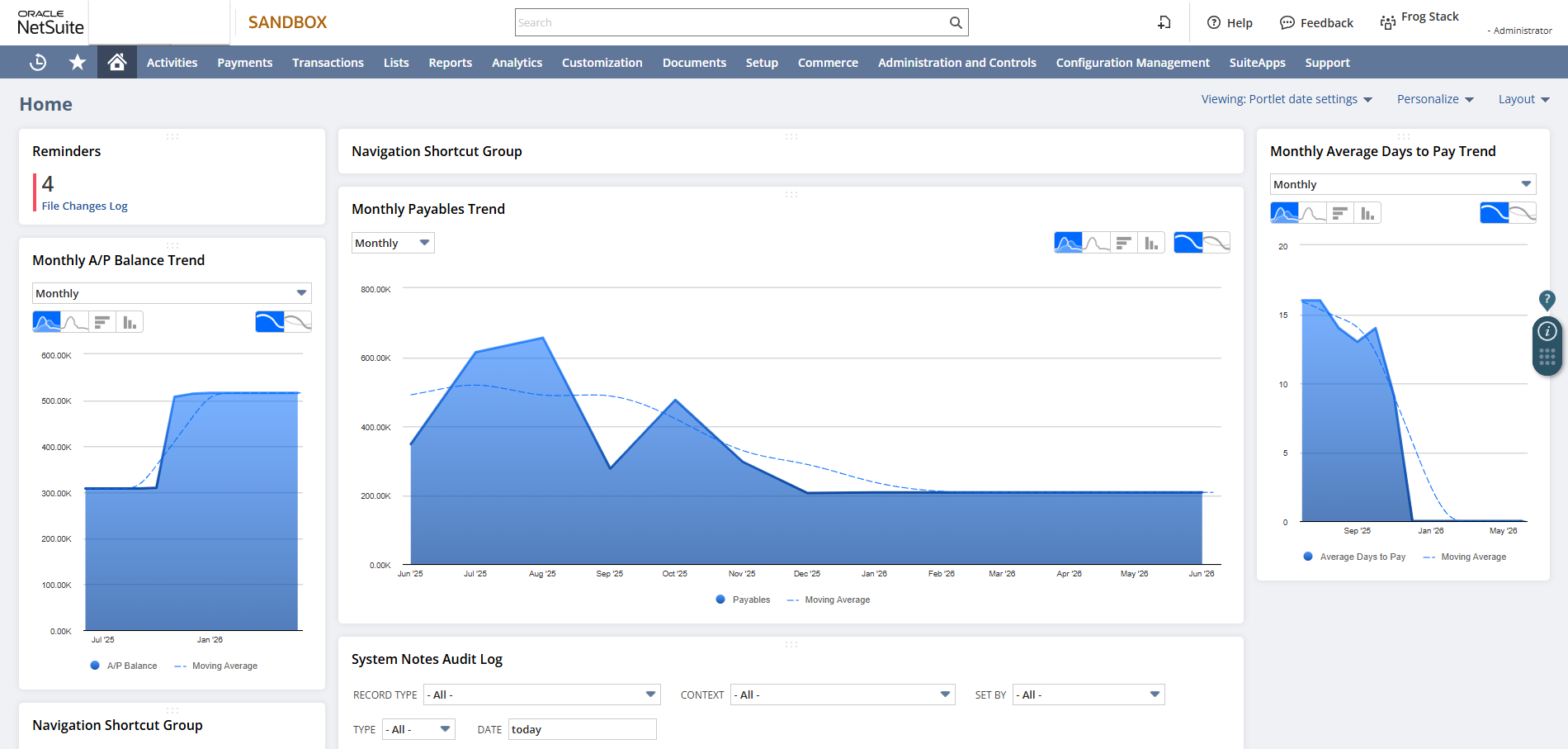 NetSuite interface