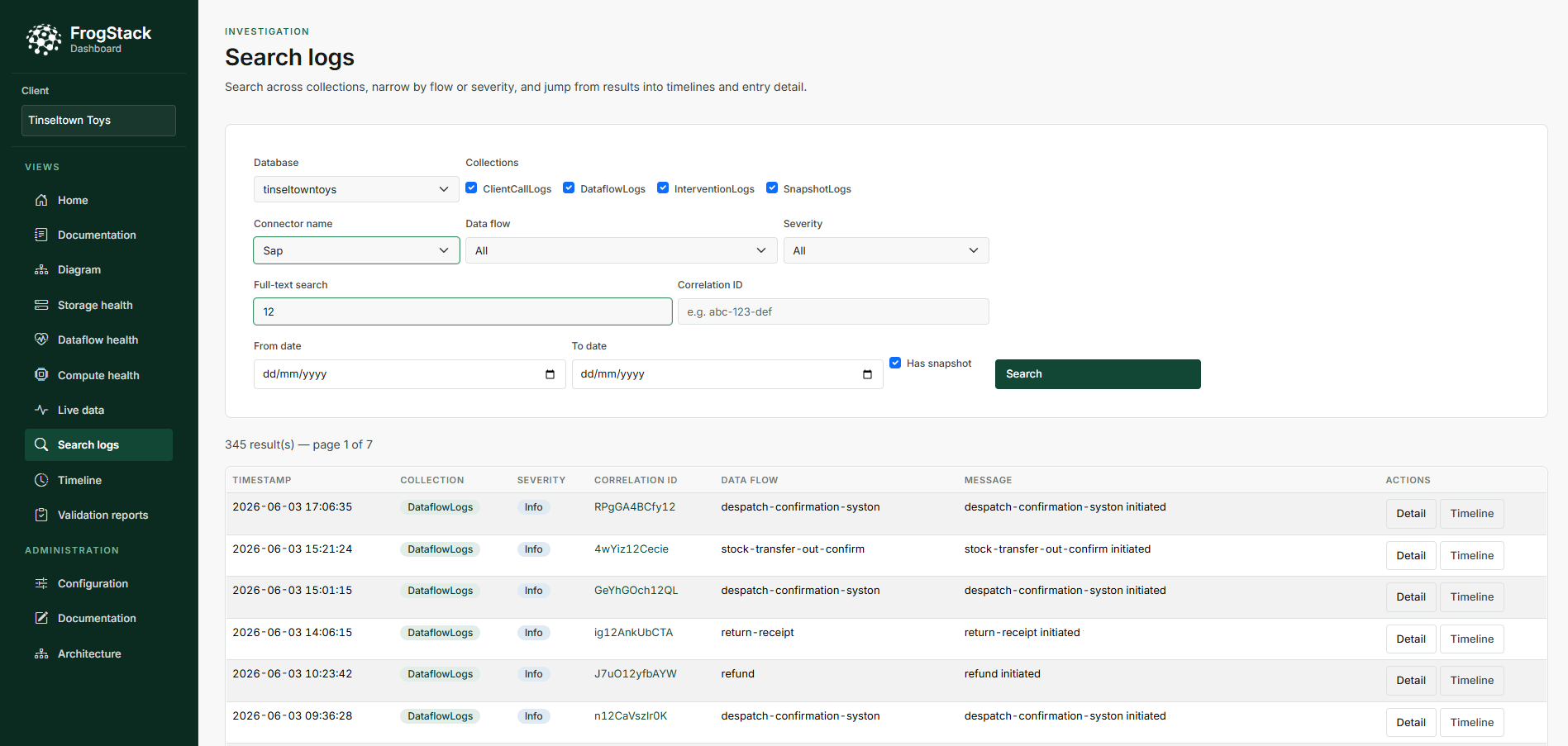 Search and analysis interface